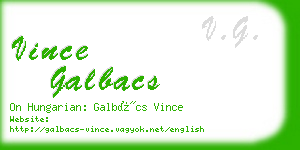 vince galbacs business card